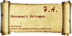 Hovanecz Artemon névjegykártya